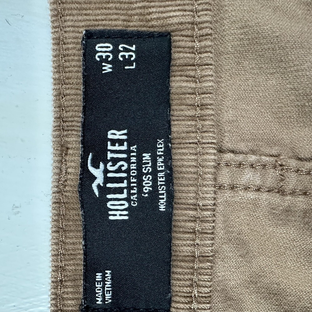 Hollister Mens '90s Slim Fit Brown Corduroy Pants Actual 30x31 Epic Flex Stretch - Picture 7 of 12